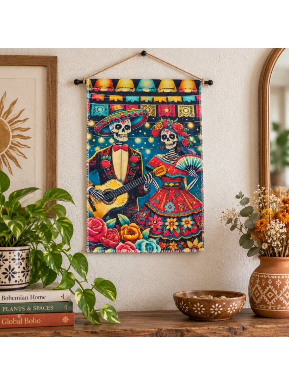 Día de los Muertos Skeleton Couple Garden Flag, 12 x 18 in